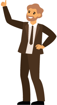 Male character giving thumb up