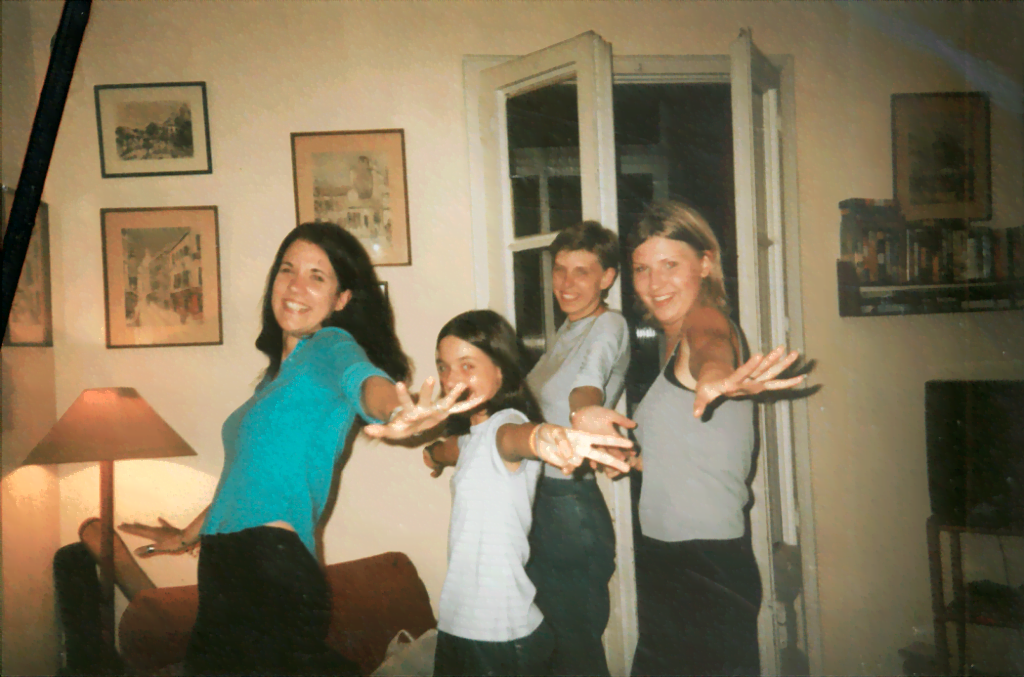 Laura at 9 years old dancing with students